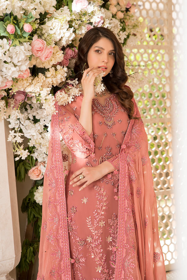 Buy Luxury Tea Pink Embroidered Pakistani Salwar Kameez Dupatta Party Dress 2023