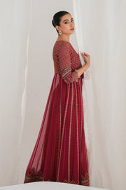 Buy Maroon Colored Golden Heavily Embroidered Pishwas Style Party Dress