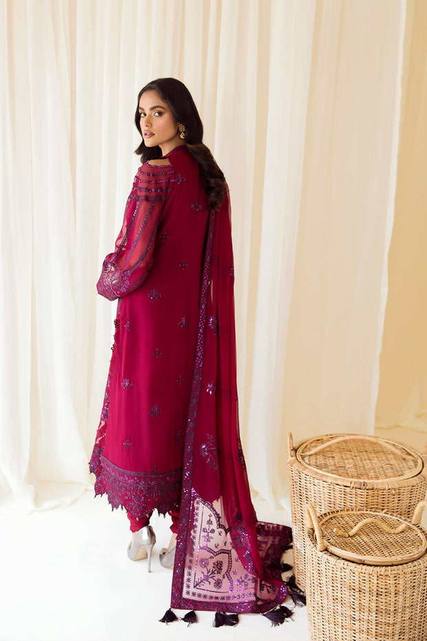 Buy Maroon Embroidered Pakistani Salwar Kameez with Magenta Contrast