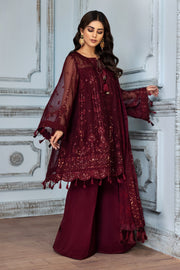 Buy Maroon Net Heavily Embroidered Pakistani Gown Style Party Dress