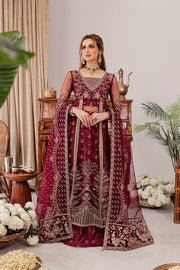 Buy Maroon Red Embroidered Pakistani Wedding Dress Long Frock Lehenga