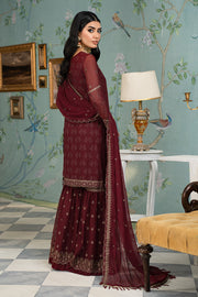 Buy Maroon Shade Embroidered Pakistani Party Wear Sharara Kameez