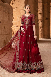 Buy Maroon Shade Maria B Unstitch Lawn Pakistani Party Dress