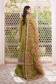 Buy Mehndi Green Embroidered Pakistani Wedding Dress Kmaeez Gharara 2023