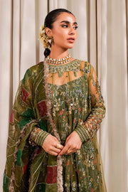 Buy Mehndi Green Multicolored Pakistani Kameez Sharara Wedding Dress