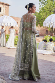 Buy Mint Green Embroidered Pakistani Wedding Dress in Gown Gharara Style
