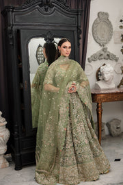 Buy Mint Green Heavily Embellished Pakistani Wedding Dress in Pishwas Style