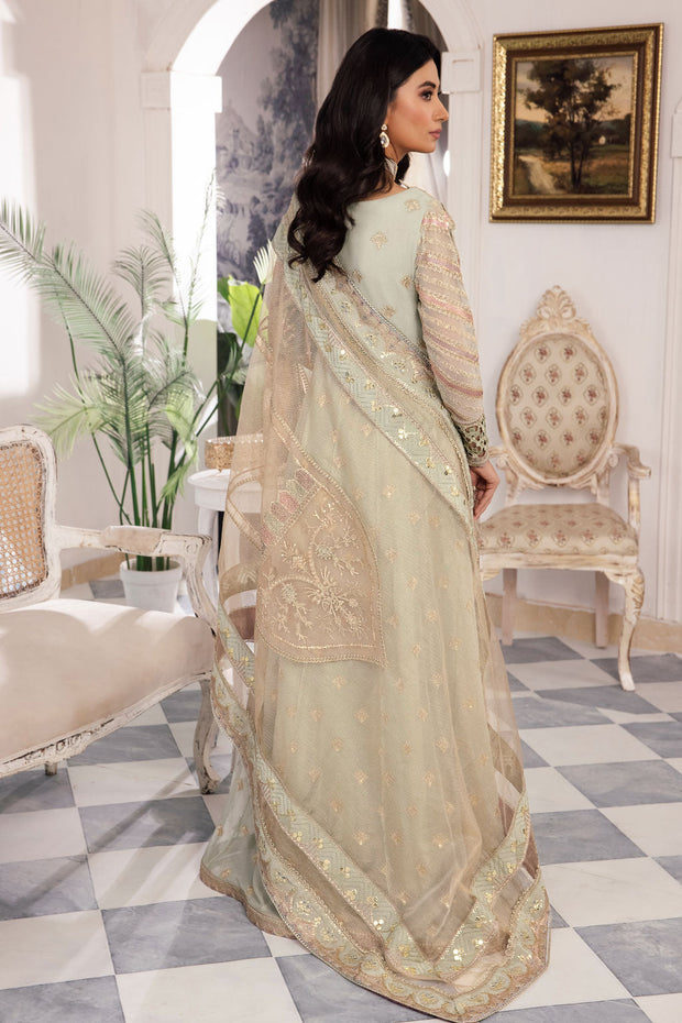 Buy Mint Green Shade Gold Embellished Pakistani Wedding Dress Pishwas 2024