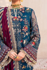 Buy Multicolored Embellished Blue Pakistani Kameez Sharara Wedding Dress
