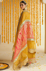 Buy Multicolored Embroidered Yellow Pakistani Kameez wedding Dress