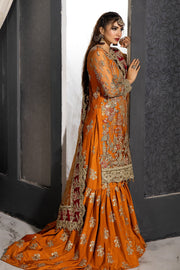 Buy Mustard Embroidered Pakistani Wedding Dress in kameez Sharara Style 2023