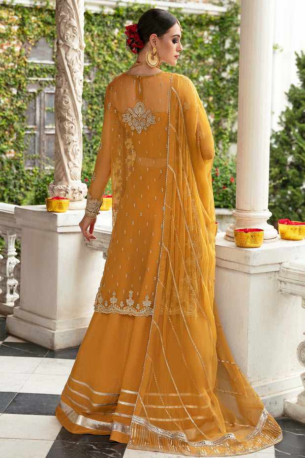 Buy Mustard Heavily Embellished Pakistani Wedding Dress Kameez Sharara