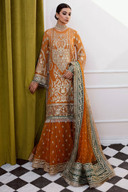 Buy Mustard Heavily Embellished Pakistani Wedding Wear Kameez Sharara 2023
