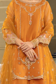 Buy Mustard Orange Embroidered Pakistani Kameez Sharara Party Dress