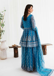 Buy Navy Blue Embroidered Pakistani Wedding Dress Kameez Gharara 2023