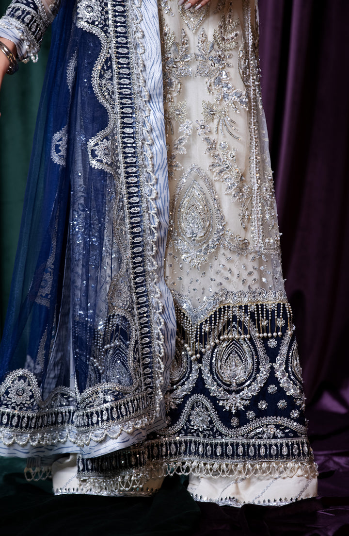 Off White Heavily Embellished Pakistani Salwar Kameez Dupatta Suit