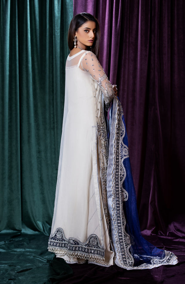 Off White Heavily Embellished Pakistani Salwar Kameez Dupatta Suit