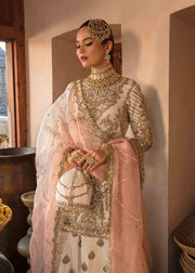 Buy Off White Heavily Embroidered Pakistani Wedding Dress Kameez Sharara 2023