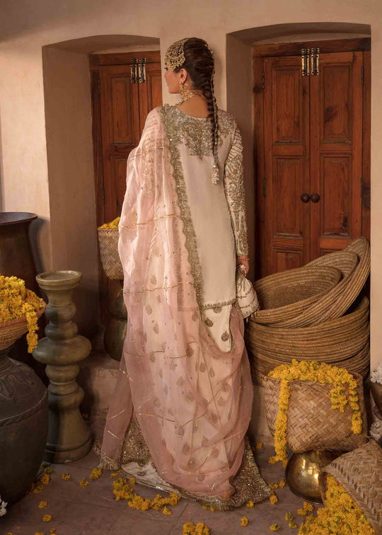 Buy Off White Heavily Embroidered Pakistani Wedding Dress Kameez Sharara