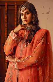 Buy Orange Embroidered Pakistani Salwar Kameez Luxury Chiffon Suit 2023