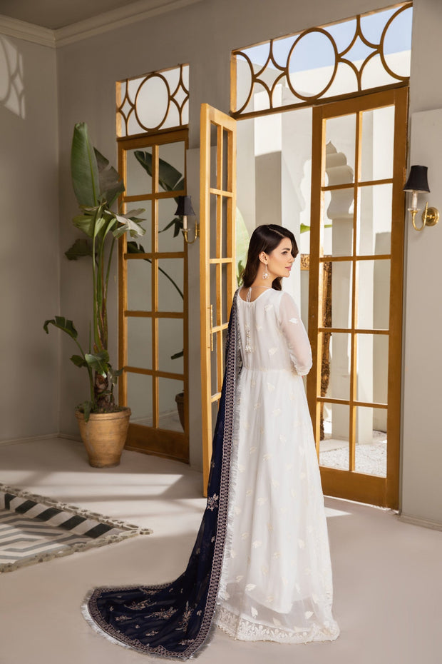Buy Pakistani Salwar Kameez Embroidered Dupatta in White Shade 2023