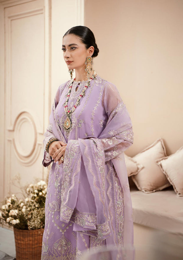 Buy Pakistani Salwar Suit Dupatta Embroidered Lilac Salwar Kameez
