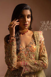 Buy Pakistani Wedding Dress in Pishwas Style with Organza Dupatta