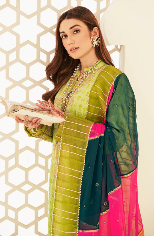 Buy Parrot Green Embroidered Pakistani Salwar Kameez Dupatta Suit 2023