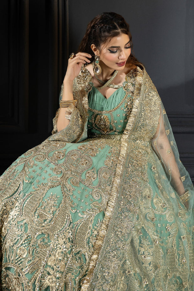 Pastel Mint Green Designer Pakistani Wedding Wear Pishwas CUSTOM Pastel Mint Green Designer Pakistani Wedding Wear Pishwas CUSTOM
