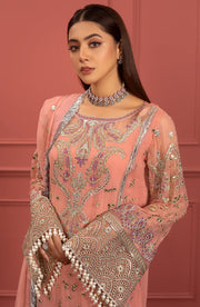 Buy Peach Pink Heavily Embroidered Pakistani Salwar Kameez Party Wear