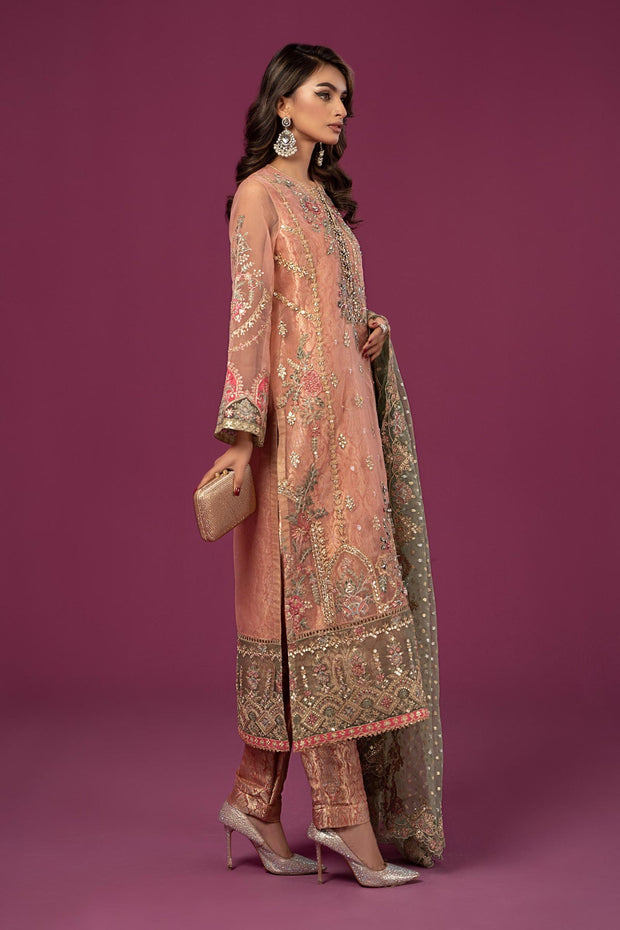 Buy Peach Shade Embroidered Luxury Formal Maria B Pakistani Salwar Suit 2024