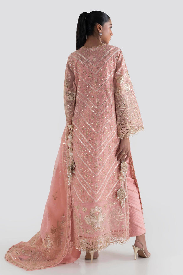 Buy Peach Shade Luxury Pret Pakistani Party Wear Stunning Dress