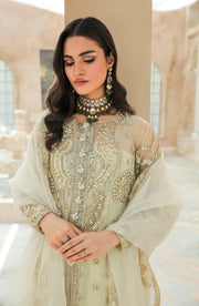 Buy Pearl Golden Embroidered Pakistani Long Kameez Wedding Dress