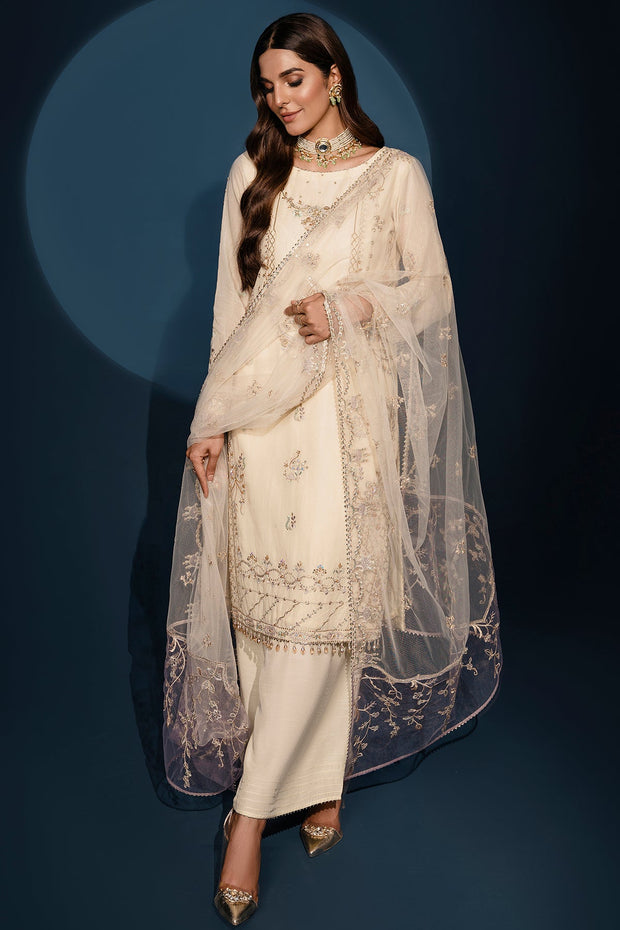 Buy Pearl White Embroidered Pakistani Salwar Kameez Suit