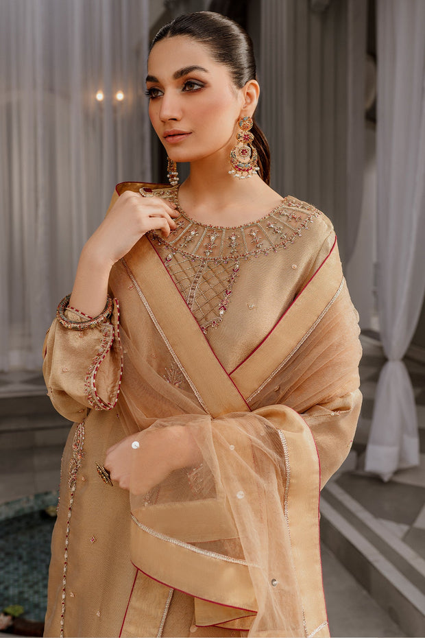Buy Premium Golden Embroidered Pakistani Salwar Kameez Dupatta
