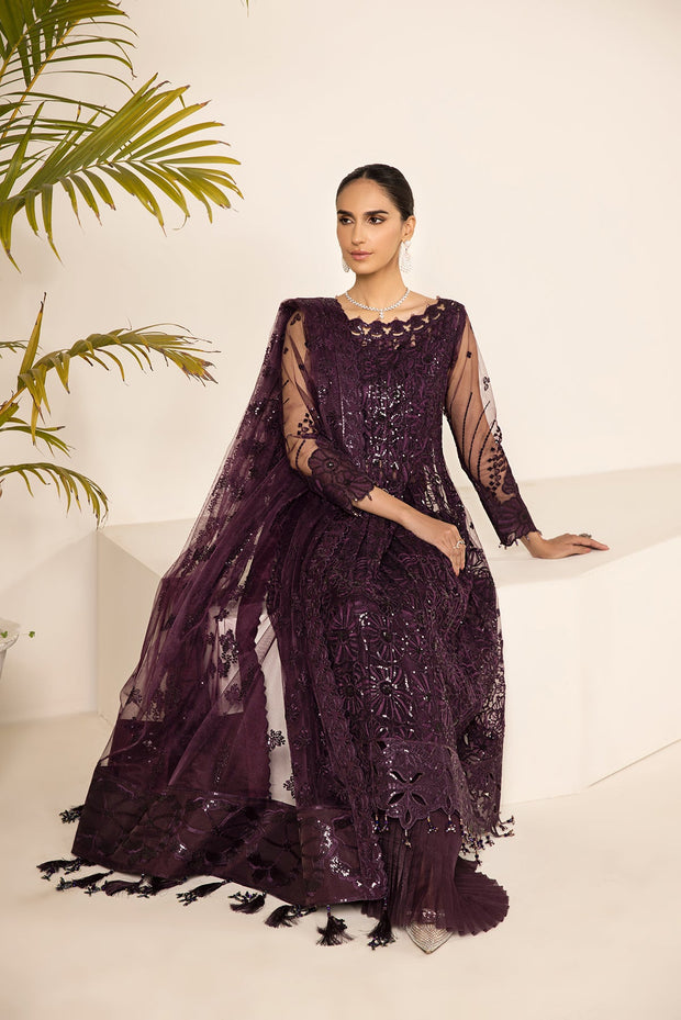 Buy Purple Net Embroidered Pakistani Salwar Kameez Dupatta Suit 2023
