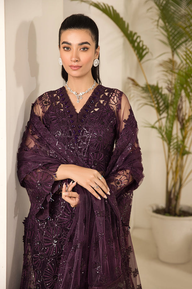 Buy Purple Net Embroidered Pakistani Salwar Kameez Dupatta Suit
