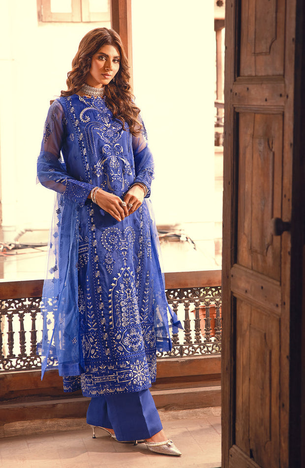 Buy Regal Blue Embroidered Pakistani Salwar Kameez Dupatta Suit 2023