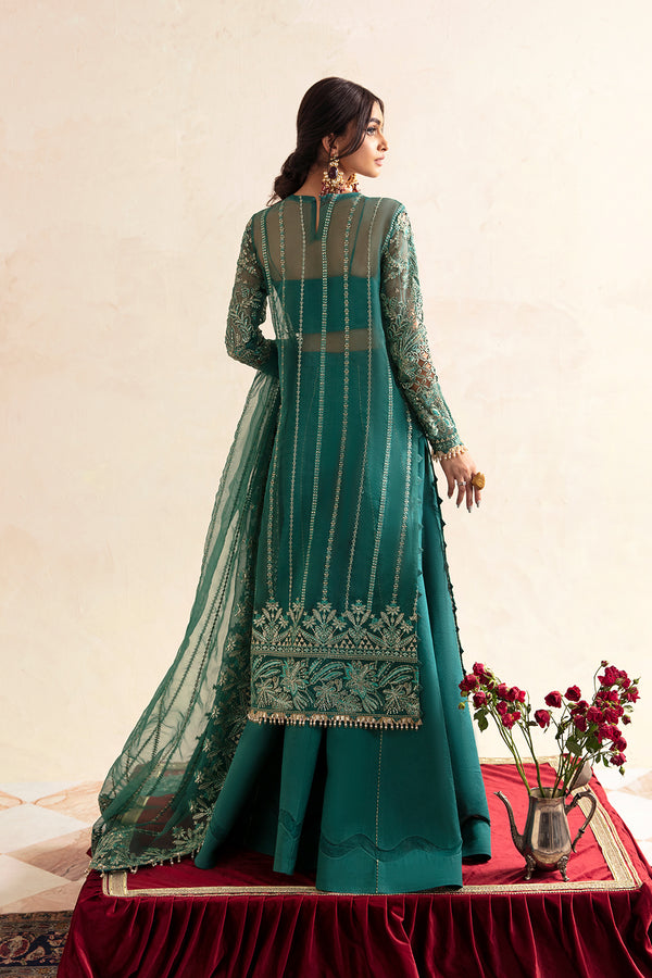 Buy Regal Green Embroidered Pakistani Wedding Dress Kameez Gharara