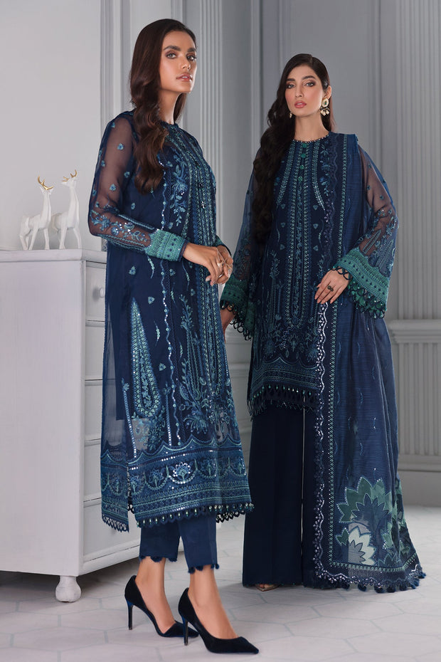 Buy Royal Blue Heavily Embroidered Pakistani Salwar Kameez with Dupatta