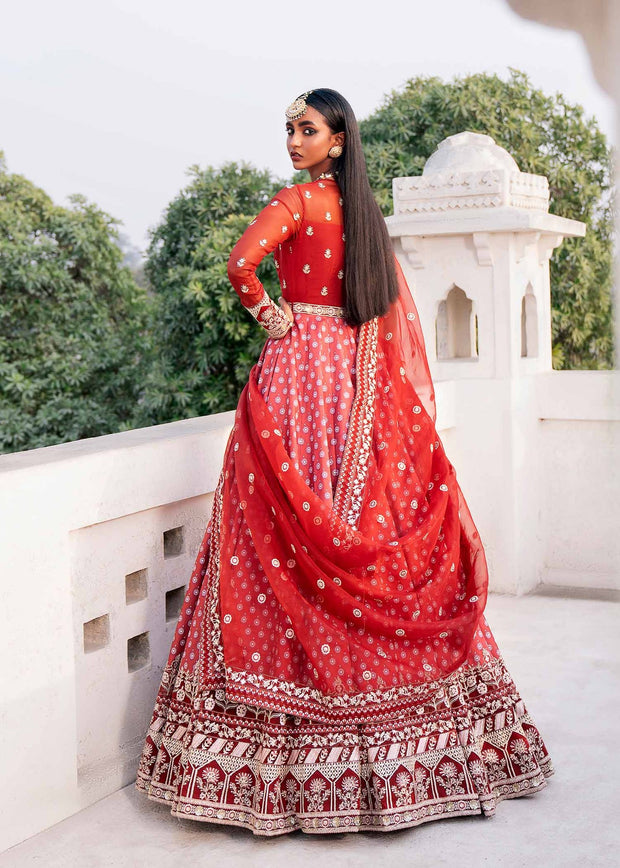 Buy Royal Crimson Red Embroidered Pakistani Wedding Dress Pishwas Frock