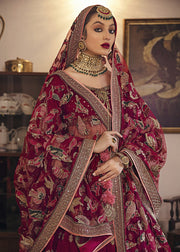 Buy Royal Maroon Embellished Lehenga Choli Pakistani Wedding Dress