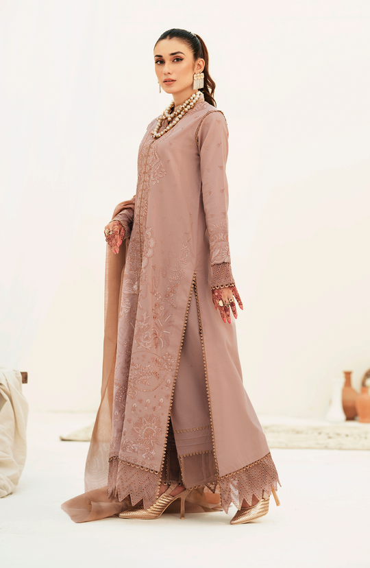 Buy Rusty Pink Embroidered Pakistani Salwar Kameez with Dupatta Dress