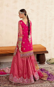 Buy Shocking Pink Hand Embellished Pakistani Party Dress Kameez Gharara 2023