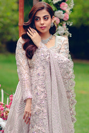 Buy Silver Heavily Embellished Pakistani Wedding Dress in Pishwas Style