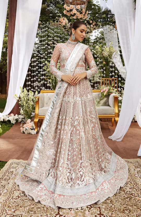 Buy Tea Pink Heavily Embroidered Pakistani Pishwas Wedding Dress