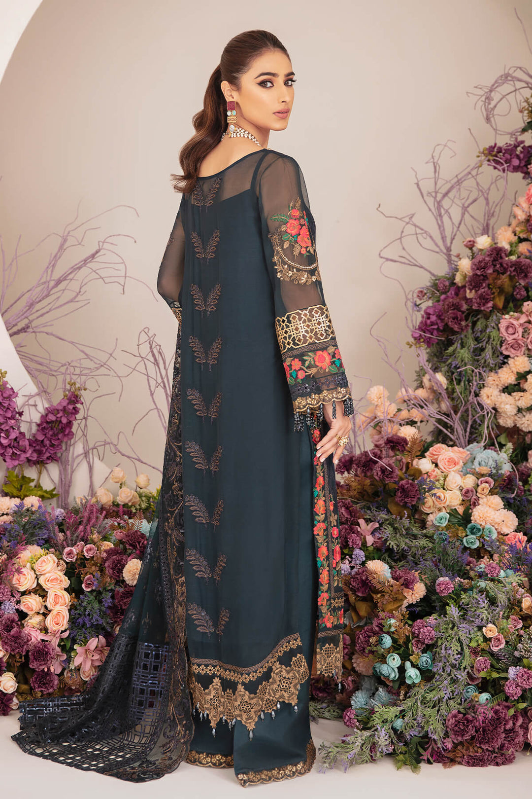 Buy Traditional Black Embroidered Pakistani Salwar Kameez Dupatta Suit