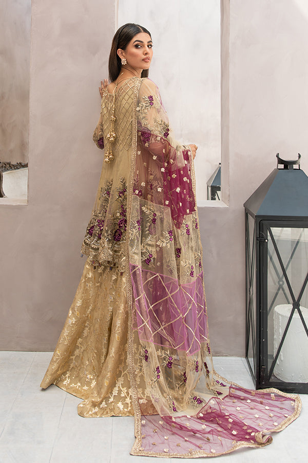 Buy Traditional Embellished Gold Kurti Sharara Pakistani Party Dress
