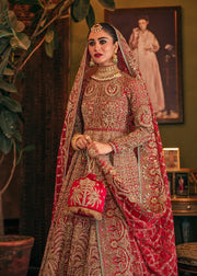 Buy Traditional Heavily Embellished Double Layered Pishwas Pakistani Bridal Dress