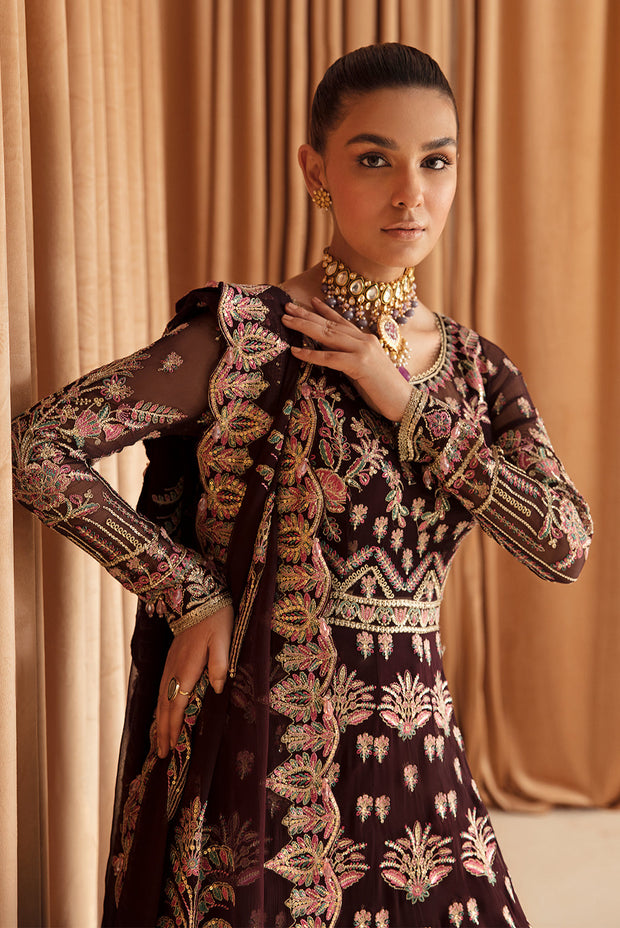Buy Traditional Pakistani Wedding Dress Pishwas Style in Rust Brown Color 2023